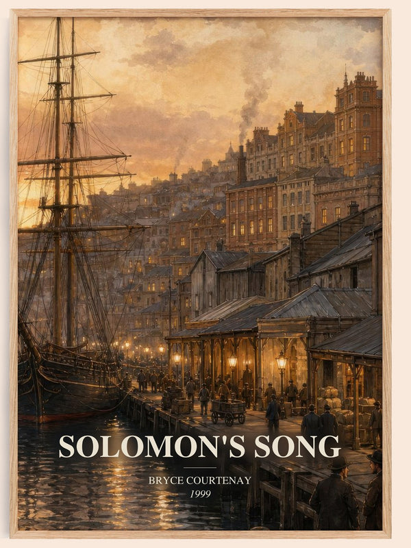 Solomon'S Song watercolour book poster by Bryce Courtenay – framed literary art print