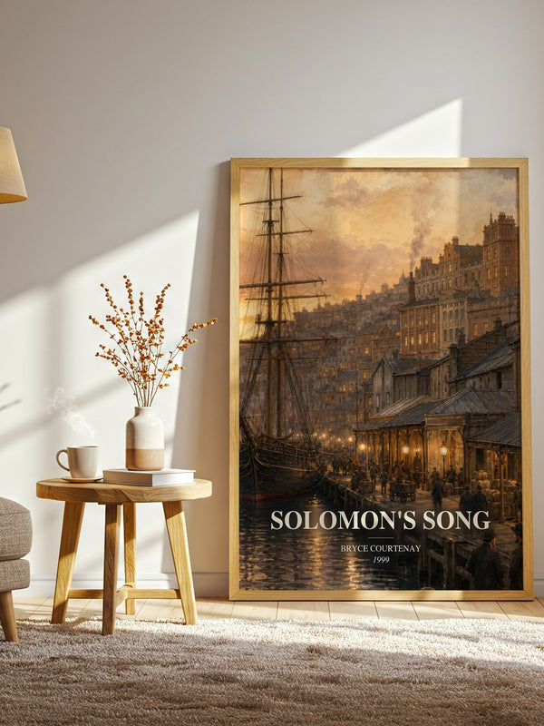 Solomon'S Song watercolour print in frame leaning in hallway – historical fiction wall art