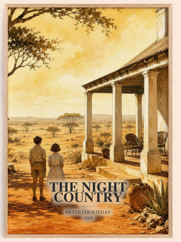 The Night Country watercolour book poster by Bryce Courtenay – framed literary art print