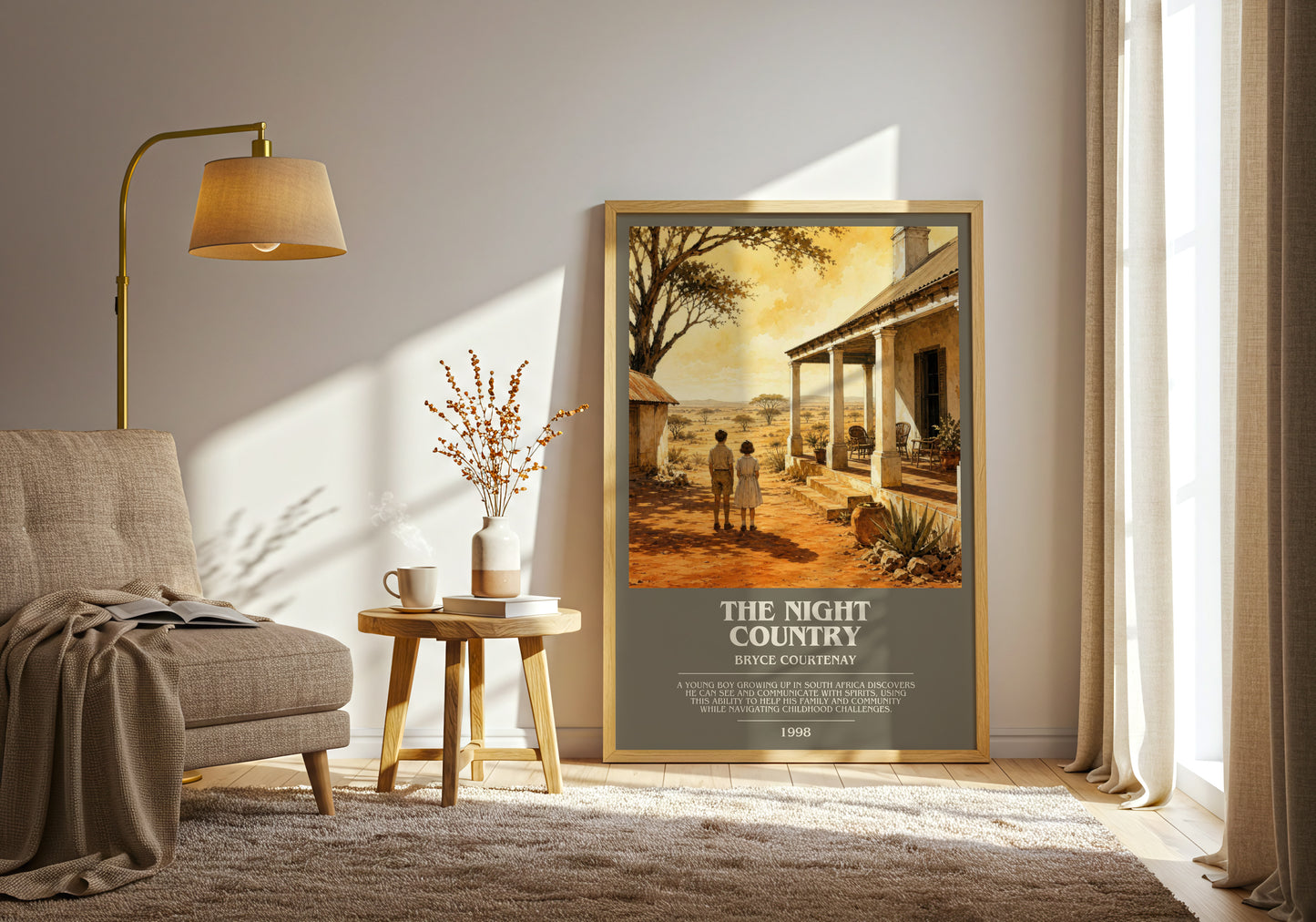 The Night Country bookish print on bookshelf – Bryce Courtenay fan gift