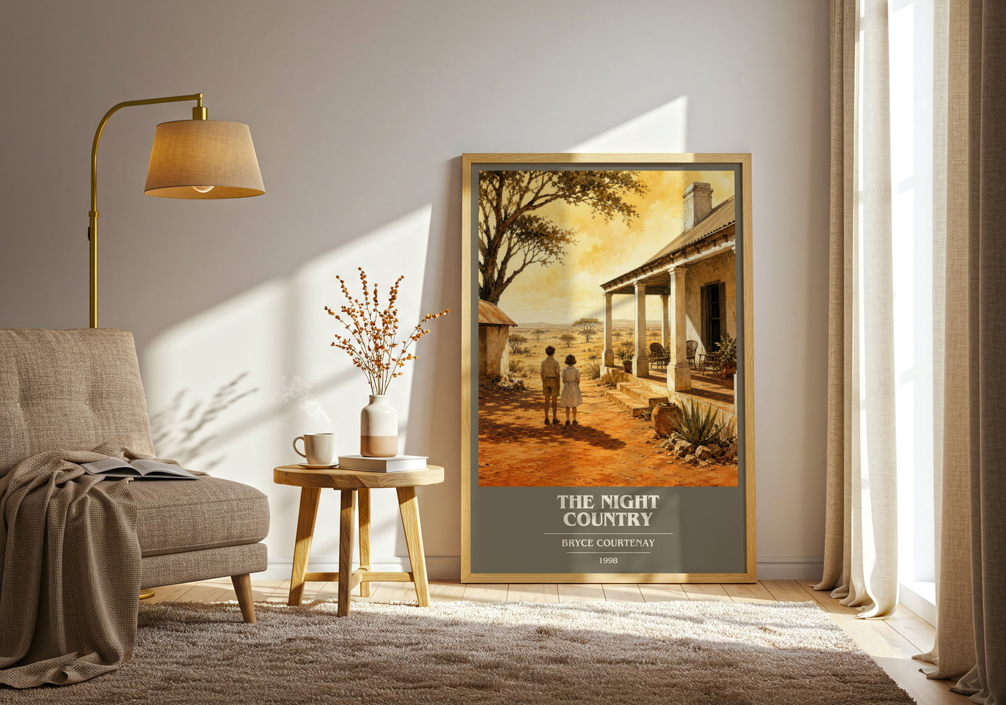 The Night Country book cover print on bookshelf – Bryce Courtenay fan gift