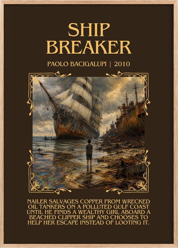 Ship breaker Minimalist Book Poster by Paolo Bacigalupi