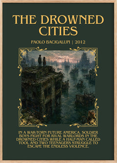 The drowned cities Minimalist Book Poster by Paolo Bacigalupi