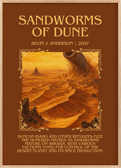 Sandworms of Dune Minimalist Book Poster by Kevin J. Anderson