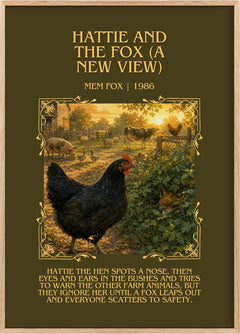 Hattie and the fox (A New View) Minimalist Book Poster by Mem Fox