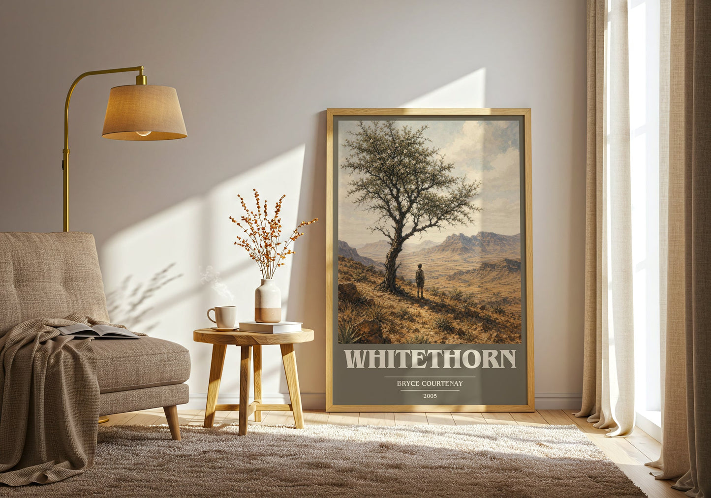 Whitethorn book cover print on bookshelf – Bryce Courtenay fan gift