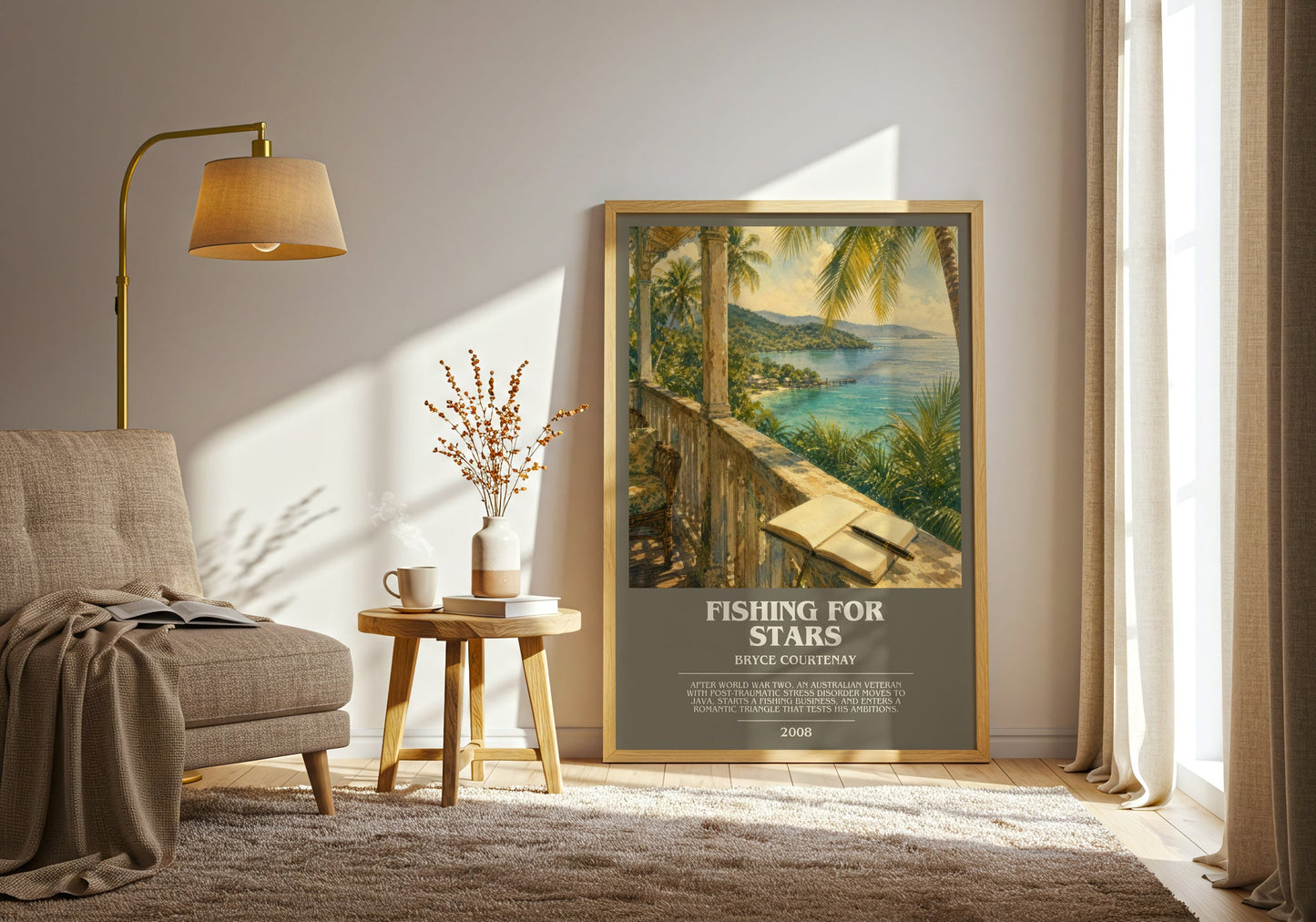Fishing For Stars bookish print on bookshelf – Bryce Courtenay fan gift