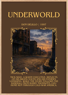 Underworld Minimalist Book Poster by Don DeLillo