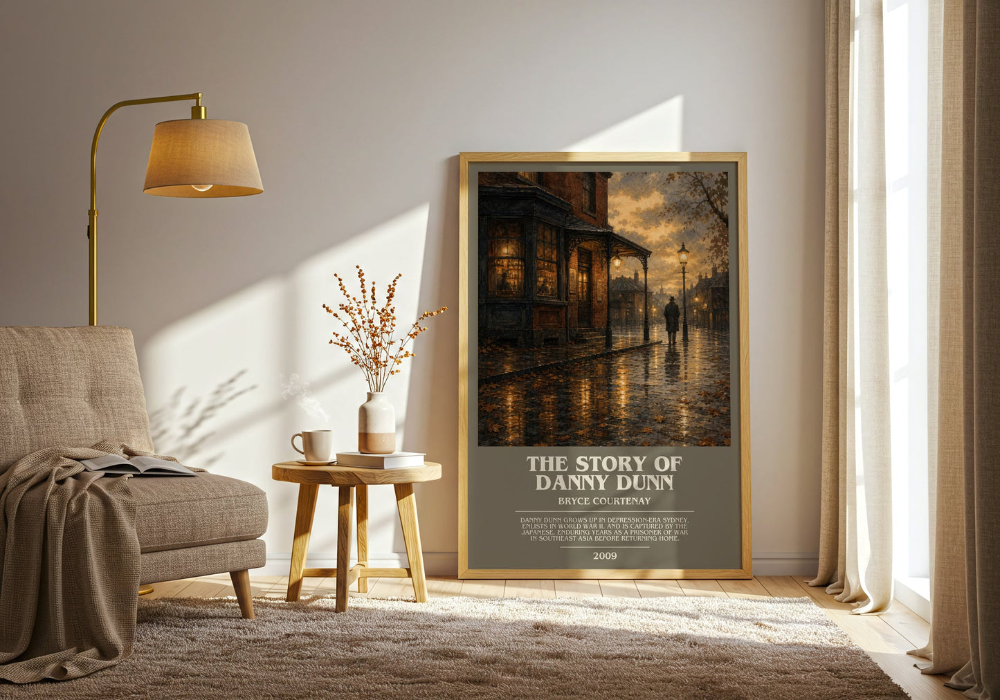 The Story Of Danny Dunn bookish print on bookshelf – Bryce Courtenay fan gift