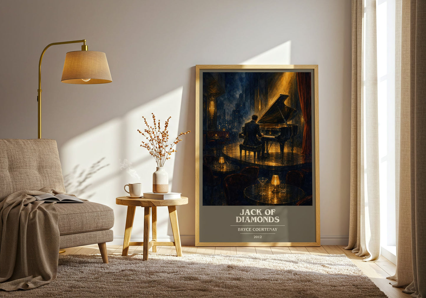 Jack Of Diamonds book cover print on bookshelf – Bryce Courtenay fan gift