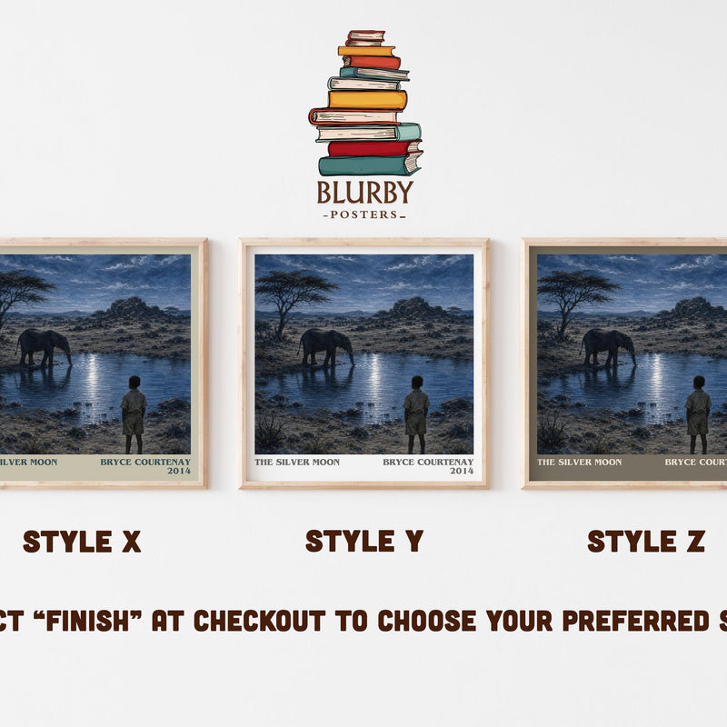 The Silver Moon literary print in frame leaning in hallway – memoir wall art