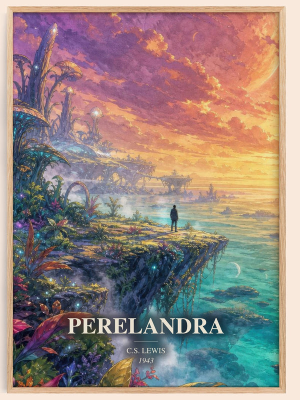 Perelandra watercolour book poster by C.S. Lewis – framed literary art print