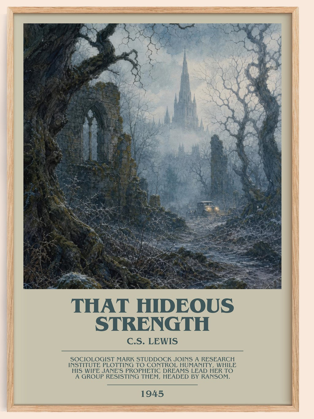 That Hideous Strength bookish book poster by C.S. Lewis – framed literary art print