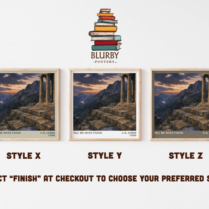Till We Have Faces literary print in frame leaning in hallway – fantasy wall art