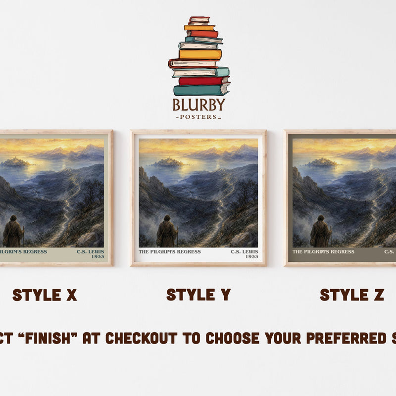 The Pilgrim'S Regress literary print in frame leaning in hallway – philosophy wall art