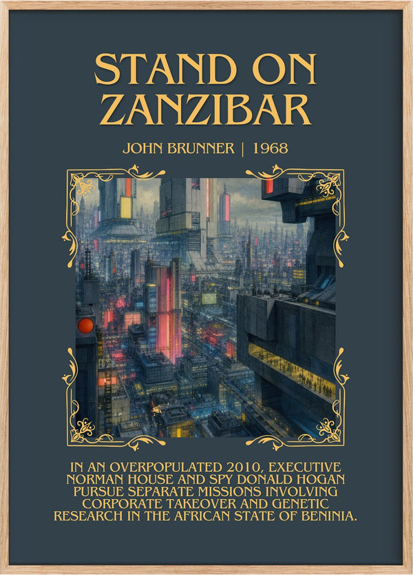 Stand on Zanzibar Minimalist Book Poster by John Brunner