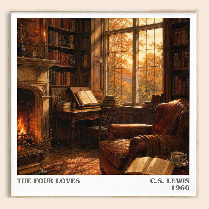 The Four Loves literary book poster by C.S. Lewis – framed literary art print