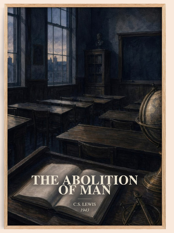 The Abolition Of Man watercolour book poster by C.S. Lewis – framed literary art print