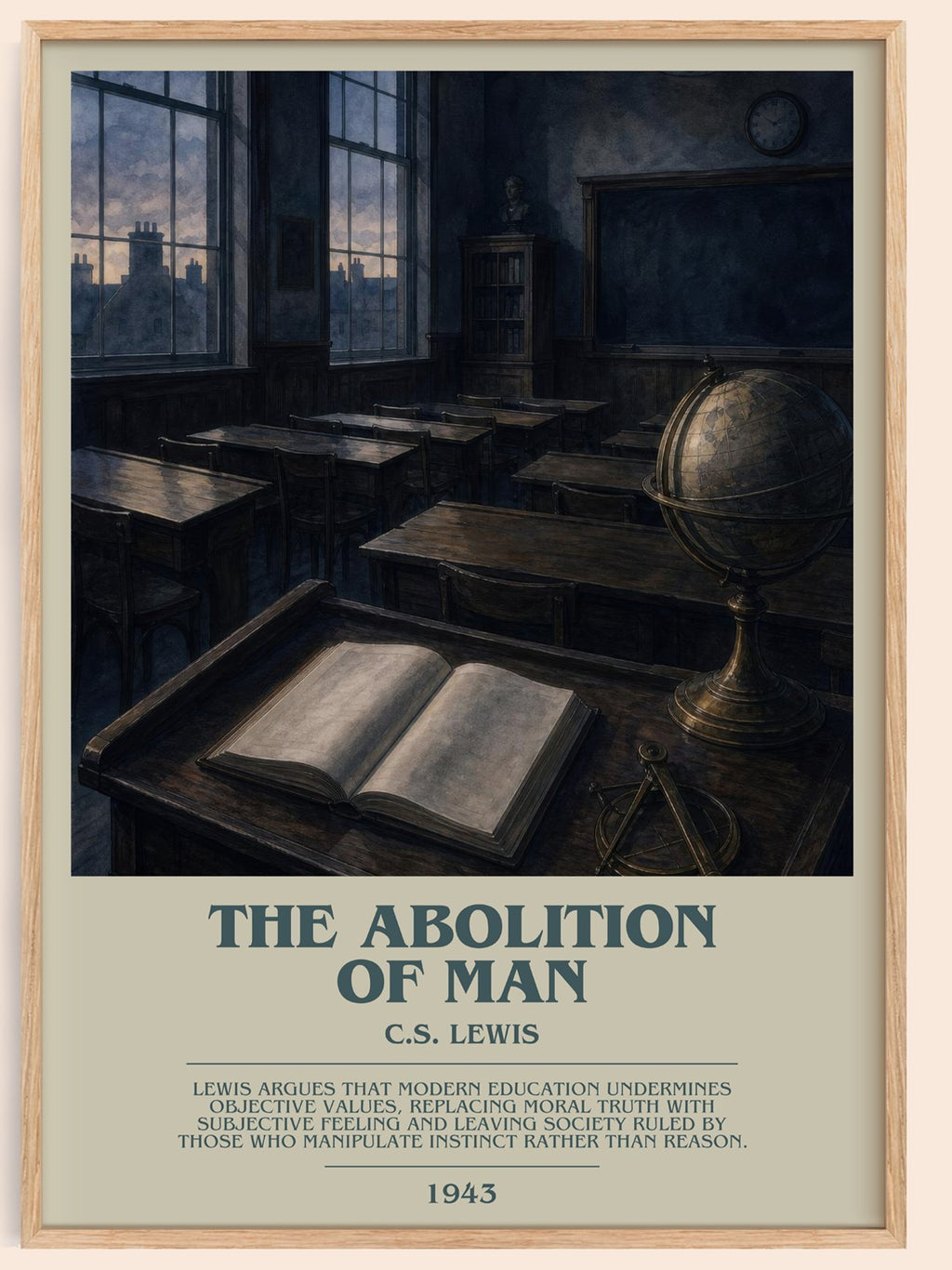 The Abolition Of Man bookish book poster by C.S. Lewis – framed literary art print