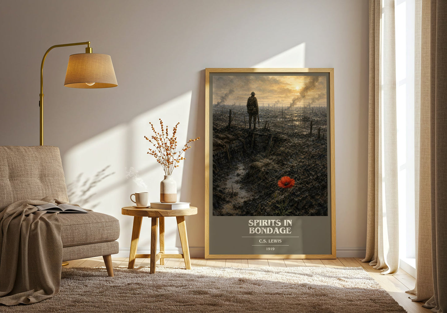 Spirits In Bondage book cover print on bookshelf – C.S. Lewis fan gift
