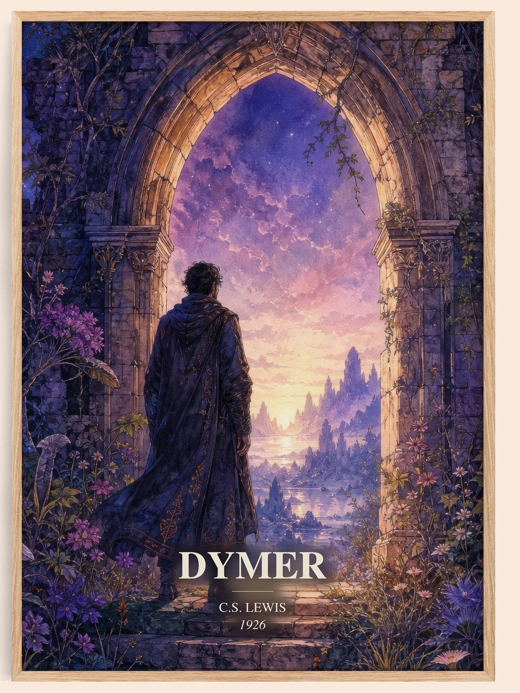 Dymer watercolour book poster by C.S. Lewis – framed literary art print