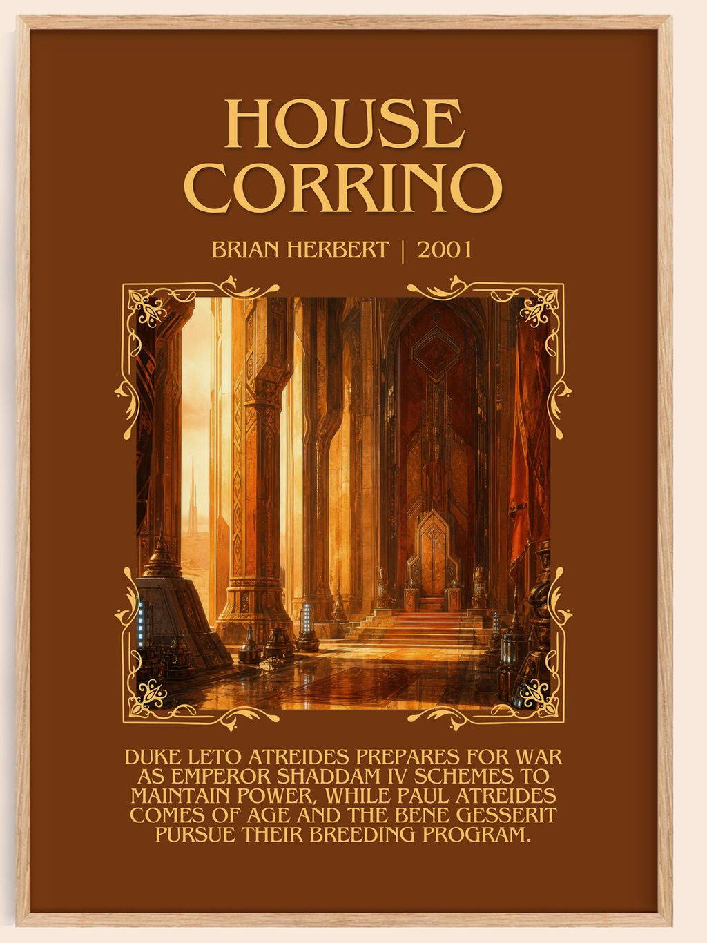 House Corrino Minimalist Book Poster by Brian Herbert – book poster