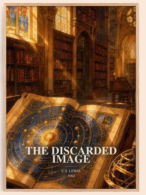 The Discarded Image watercolour book poster by C.S. Lewis – framed literary art print