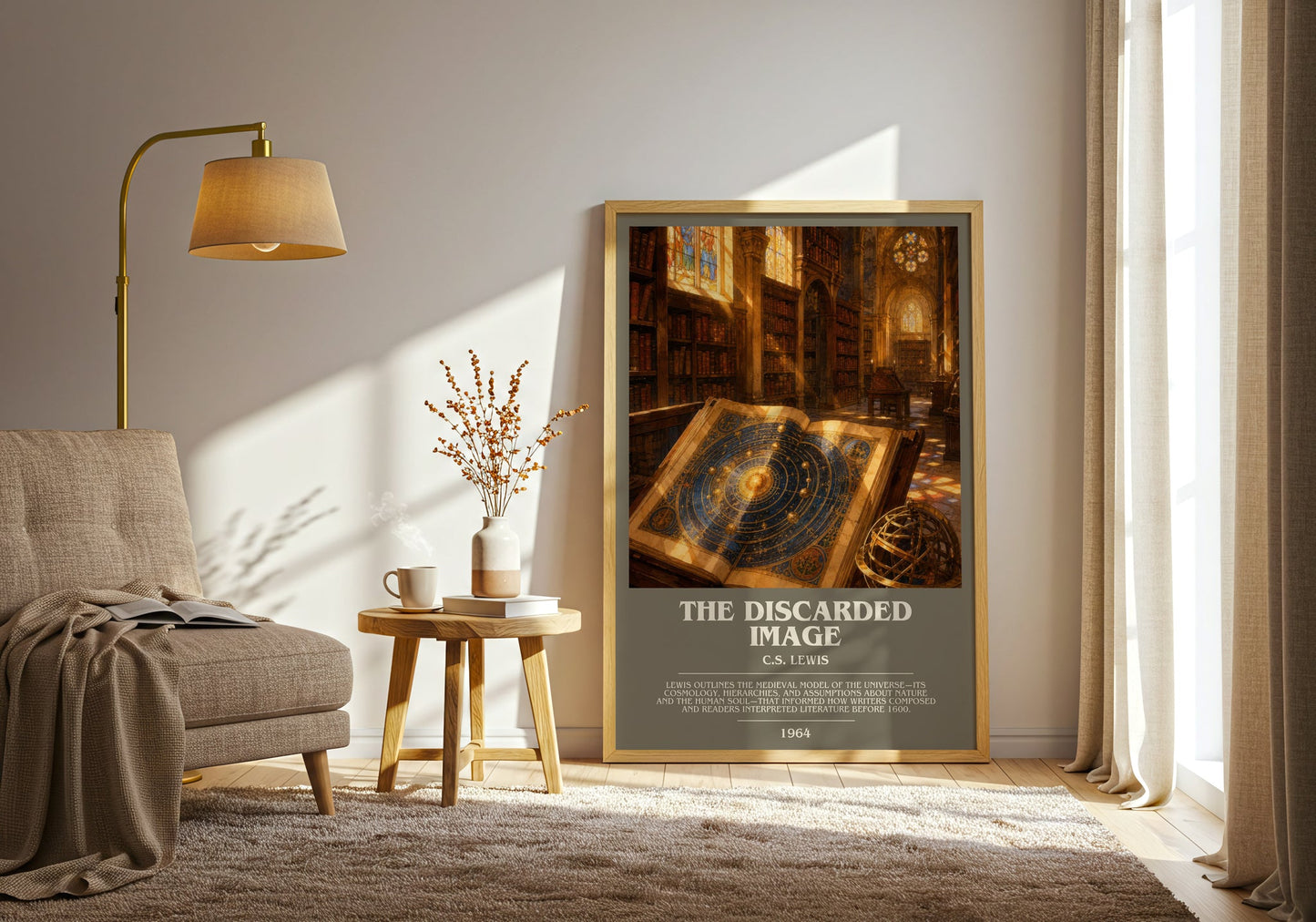 The Discarded Image bookish print on bookshelf – C.S. Lewis fan gift