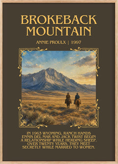 Brokeback Mountain Minimalist Book Poster by Annie Proulx