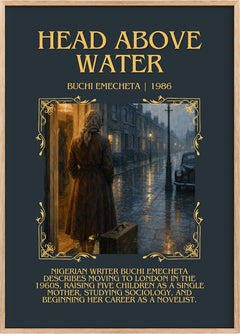 Head above water Minimalist Book Poster by Buchi Emecheta