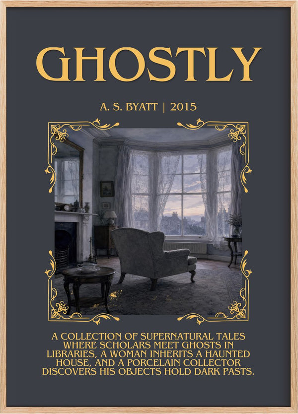 Ghostly Minimalist Book Poster by A. S. Byatt