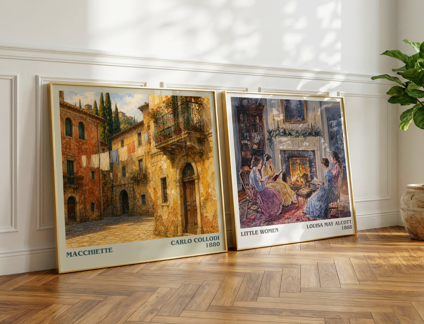 Macchiette literary print on bookshelf – Carlo Collodi fan gift