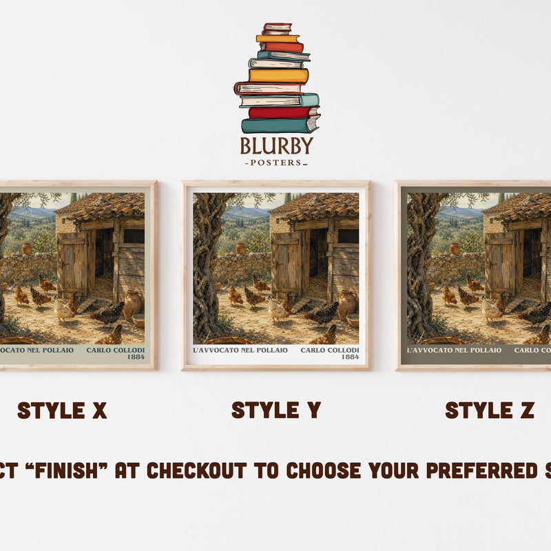 L'Avvocato Nel Pollaio literary print in frame leaning in hallway – childrens wall art