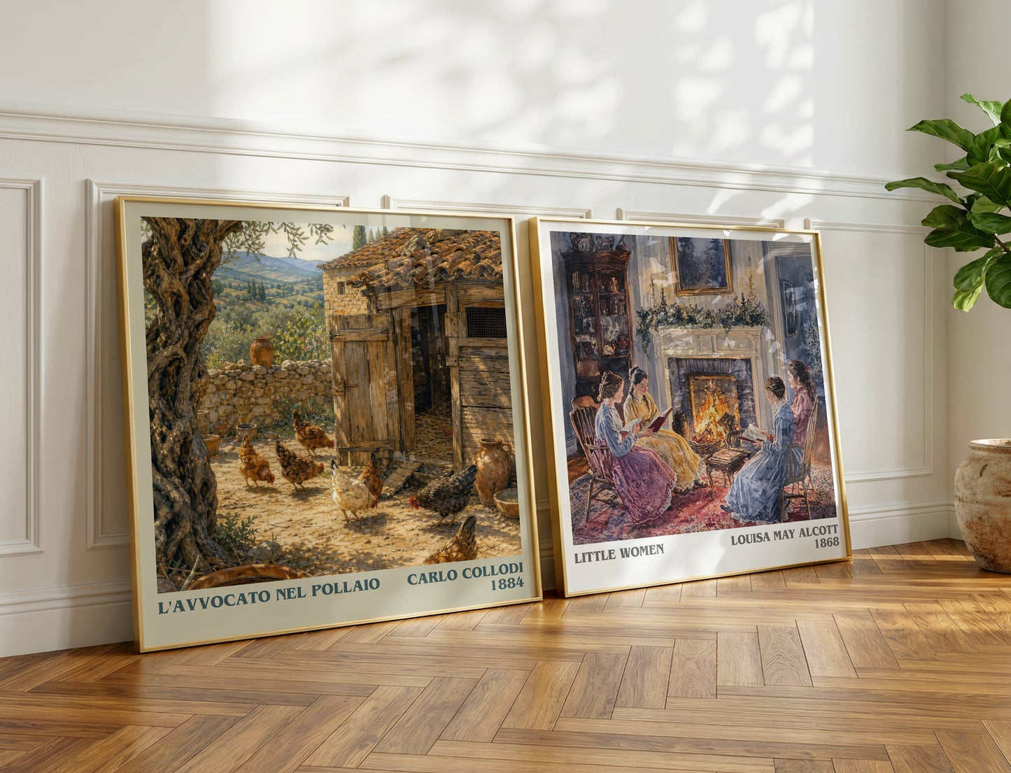 L'Avvocato Nel Pollaio literary print on bookshelf – Carlo Collodi fan gift