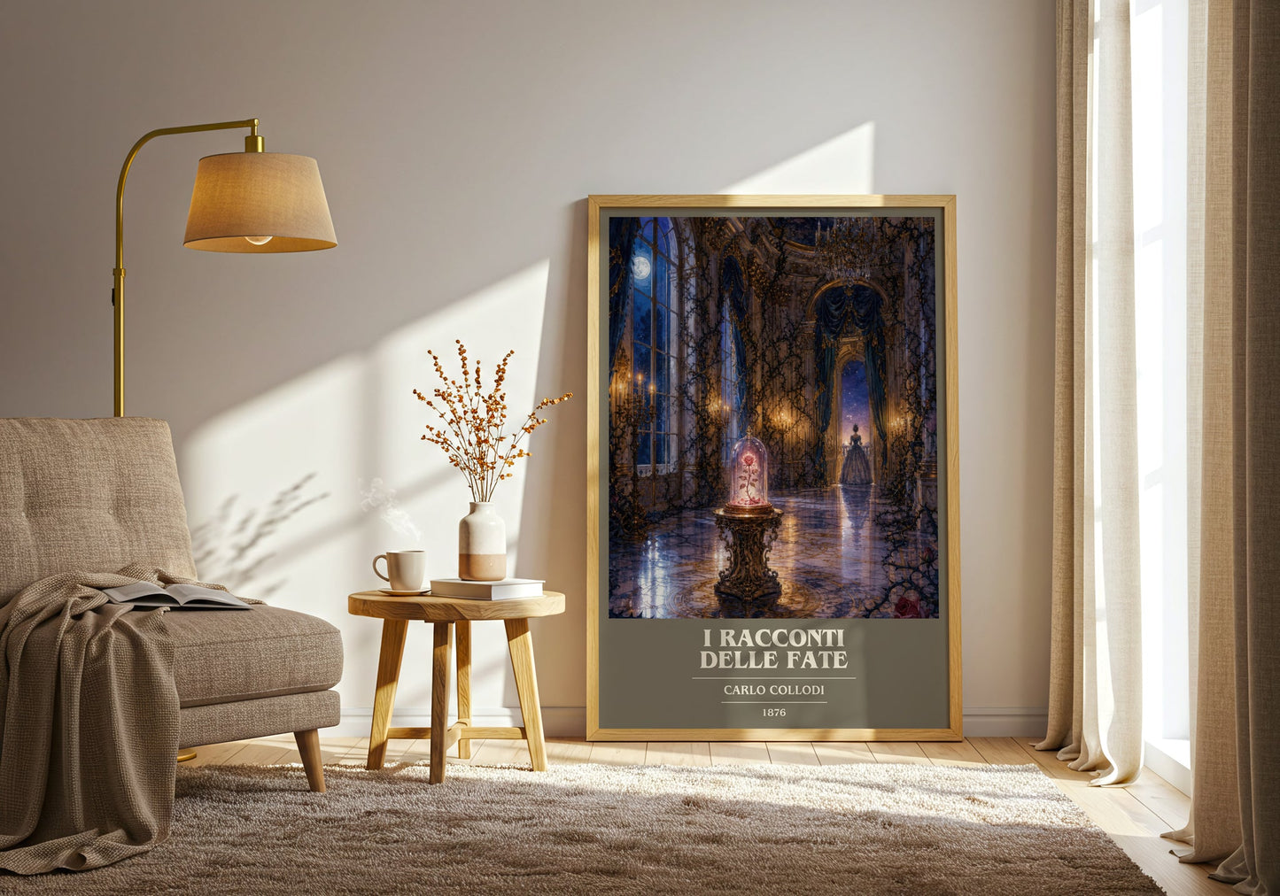 I Racconti Delle Fate book cover print on bookshelf – Carlo Collodi fan gift