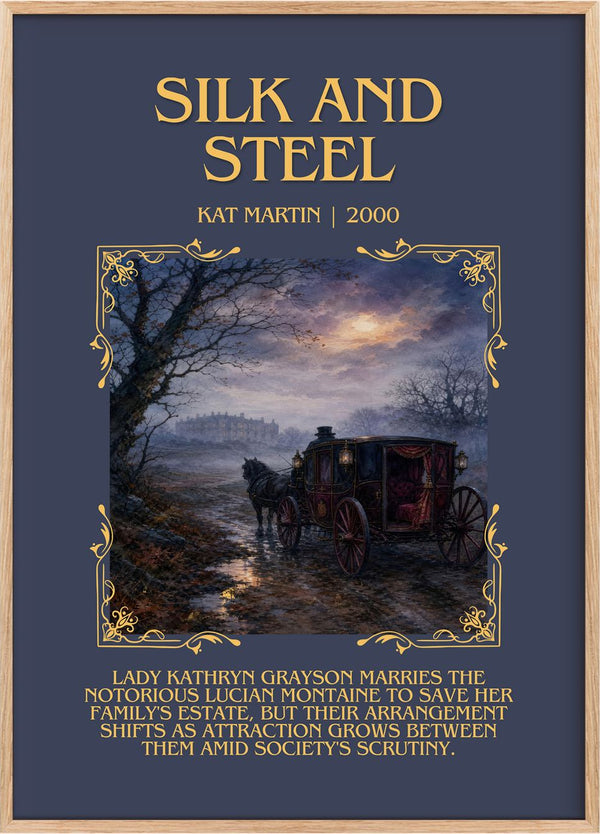 Silk and Steel Minimalist Book Poster by Kat Martin