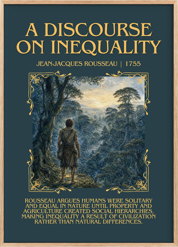 discourse on inequality Minimalist Book Poster by J. Rousseau