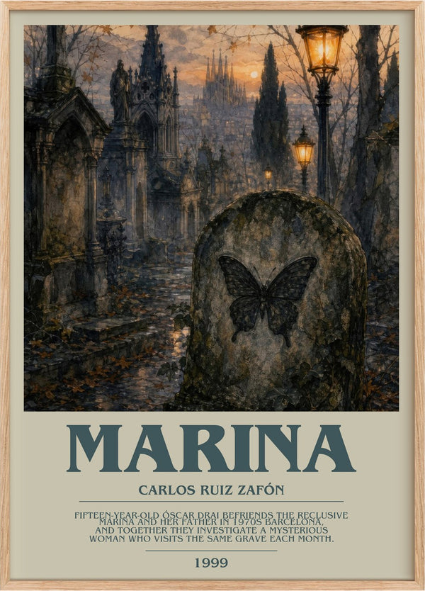 Marina Bookish Wall Art by Carlos Ruiz Zafón
