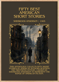 Fifty Best American Short Stories Minimalist Book Poster by Sherwood Anderson