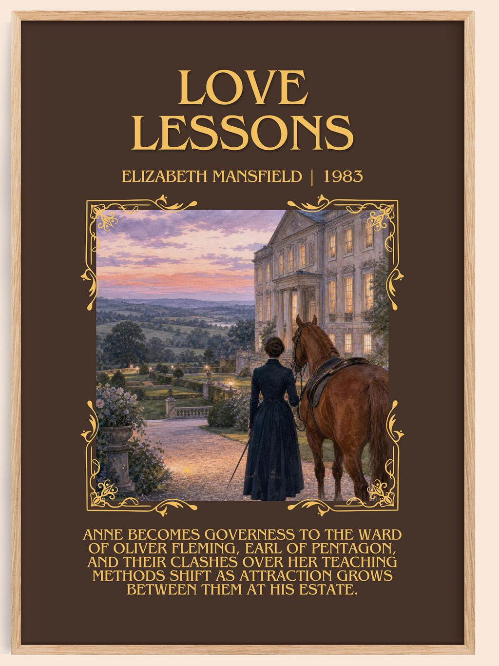 Love Lessons Minimalist Book Poster by Elizabeth Mansfield – book poster