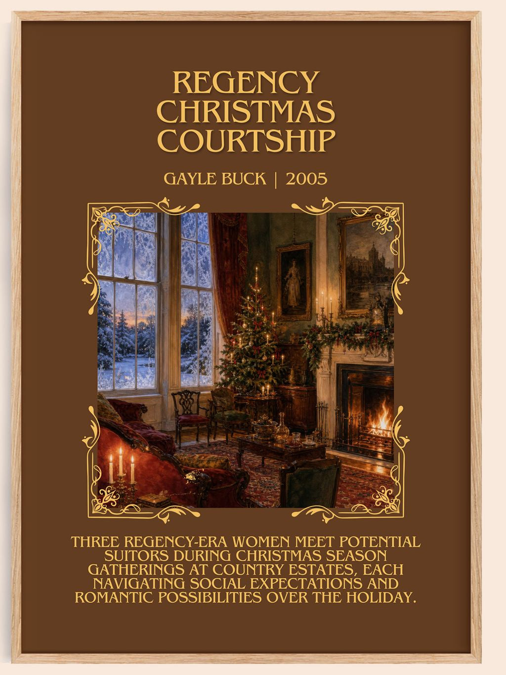 Regency Christmas Courtship Minimalist Book Poster by Gayle Buck – book poster