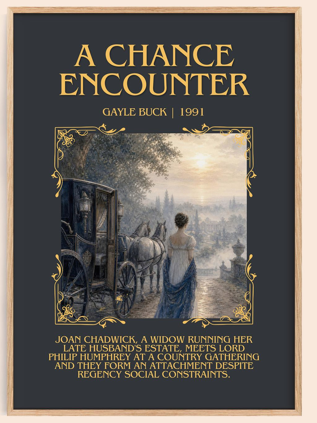 A Chance Encounter Minimalist Book Poster by Gayle Buck – book poster