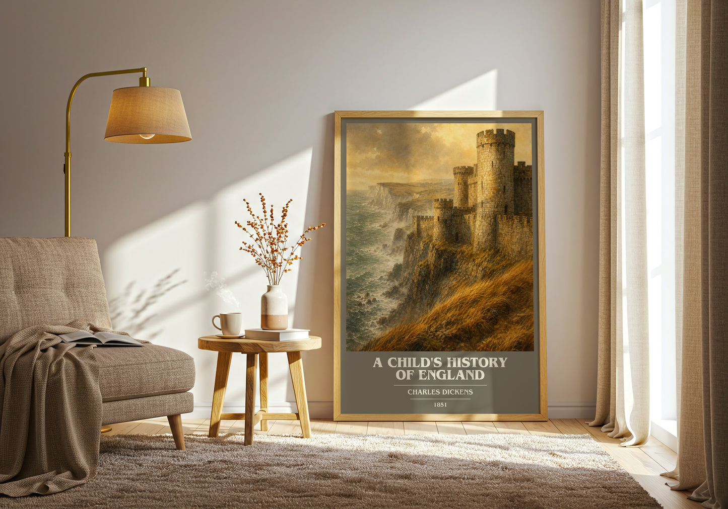 A Child'S History Of England book cover print on bookshelf – Charles Dickens fan gift
