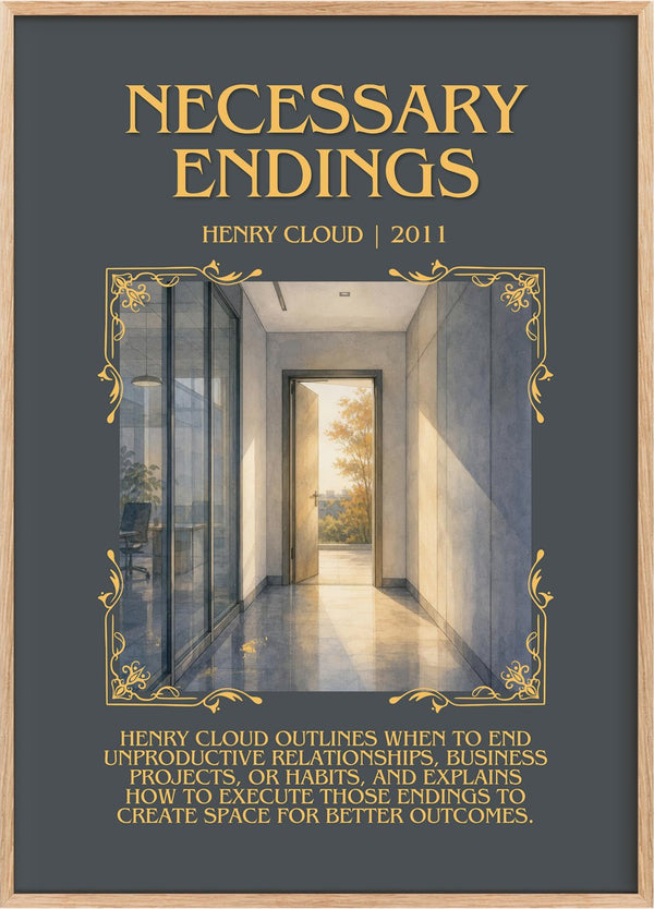 Necessary Endings Minimalist Book Poster by Henry Cloud