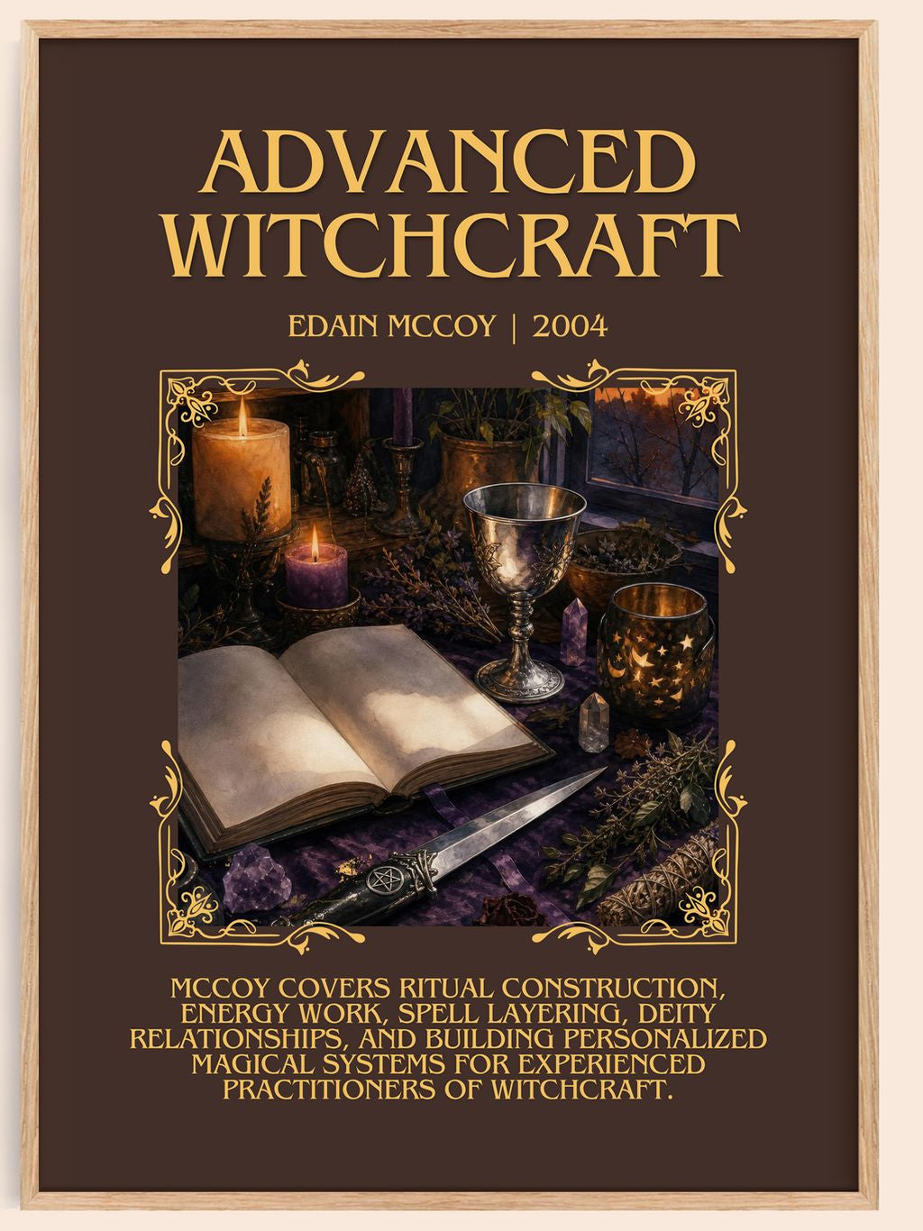 Advanced Witchcraft Minimalist Book Poster by Edain McCoy – book poster