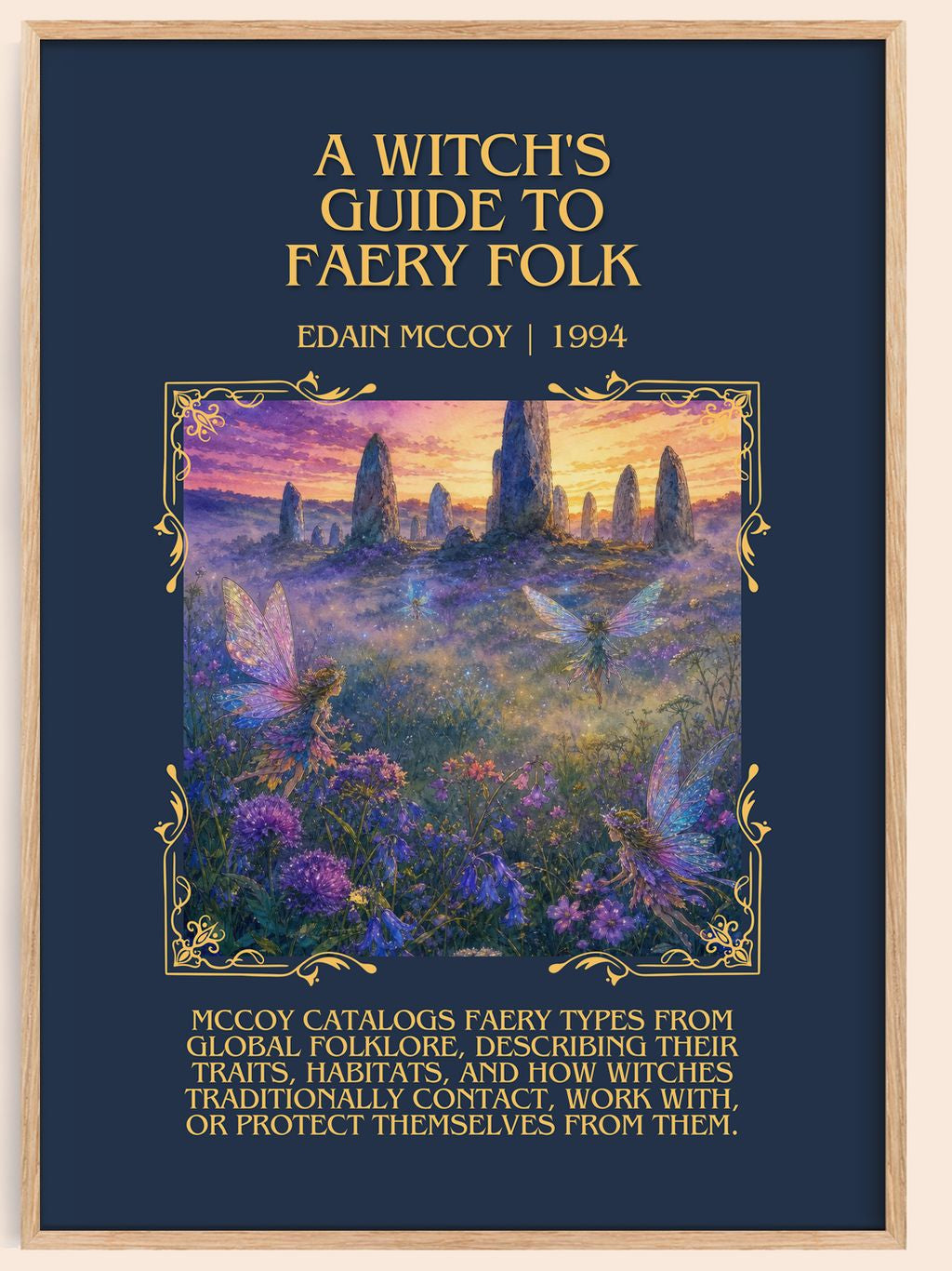 A witch's guide to faery folk Minimalist Book Poster by Edain McCoy – book poster