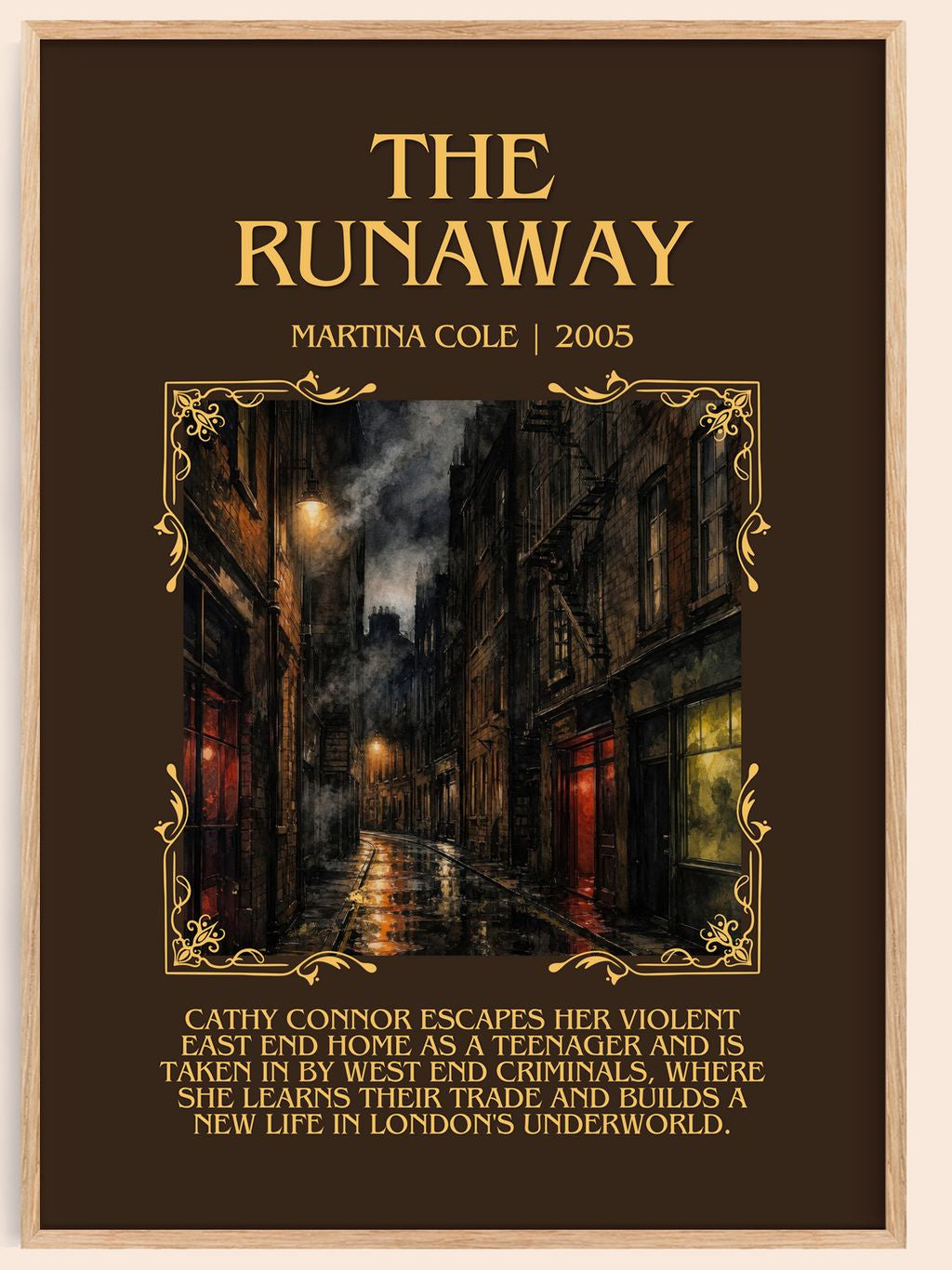 The runaway Minimalist Book Poster by Martina Cole – book poster