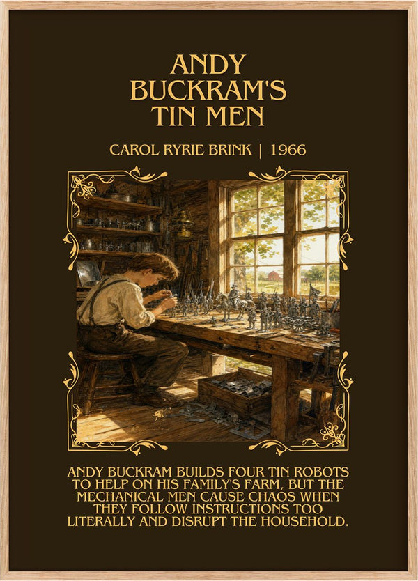 Andy Buckram's Tin Men Minimalist Book Poster by Carol Ryrie Brink