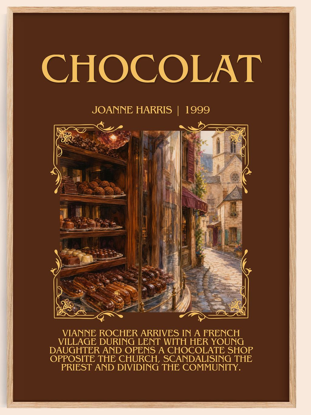 Chocolat Minimalist Book Poster by Joanne Harris – book poster
