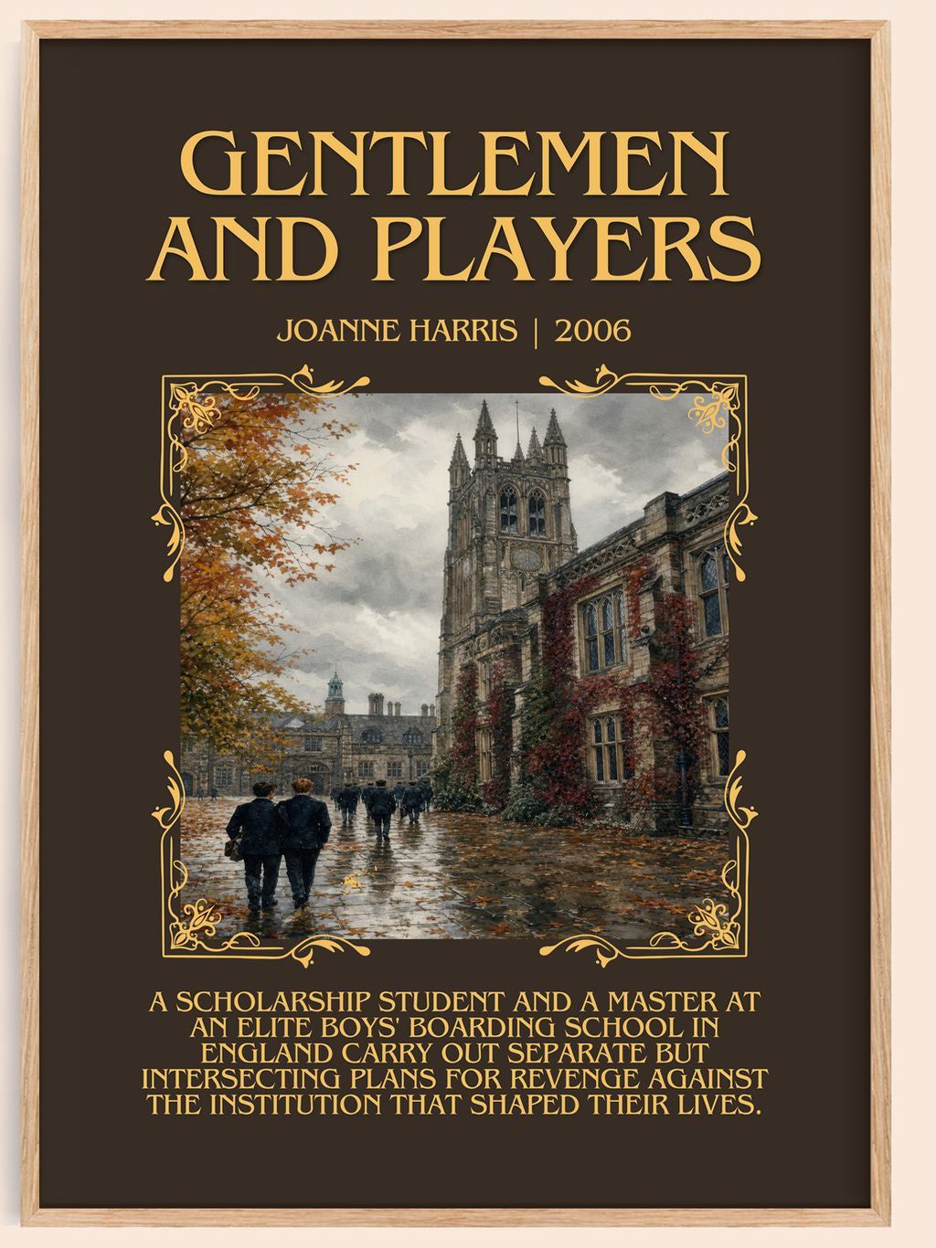 Gentlemen and players Minimalist Book Poster by Joanne Harris – book poster